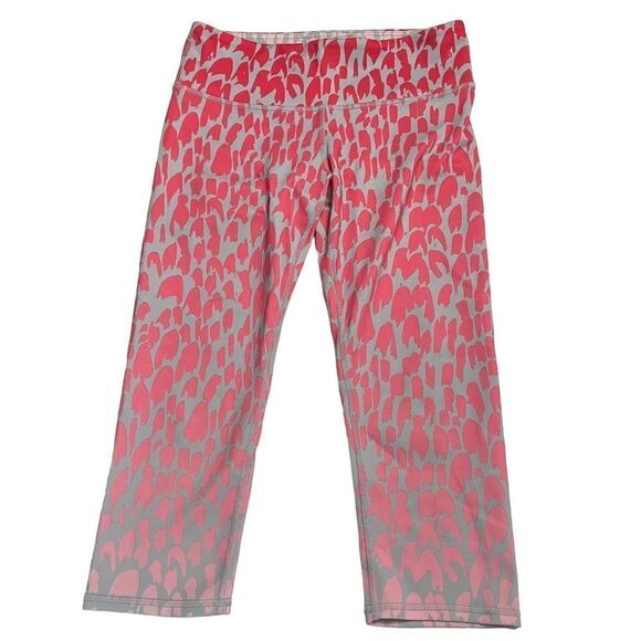 Alo Yoga Capri Leggings Airbrush Pink Gray Ombre Animal‎ Print Small Small - Picture 1 of 8